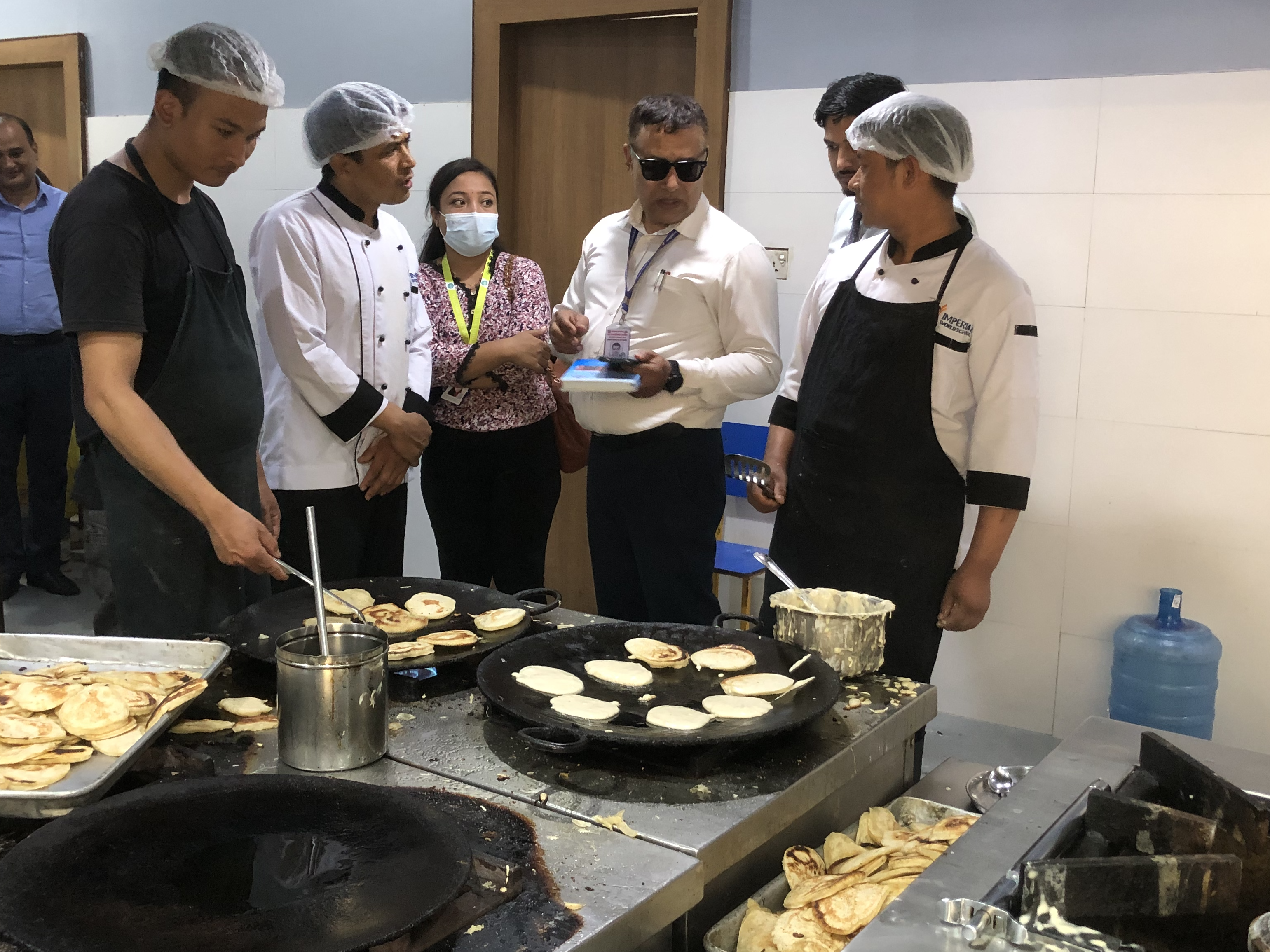 Preparing food at a school in Nepal